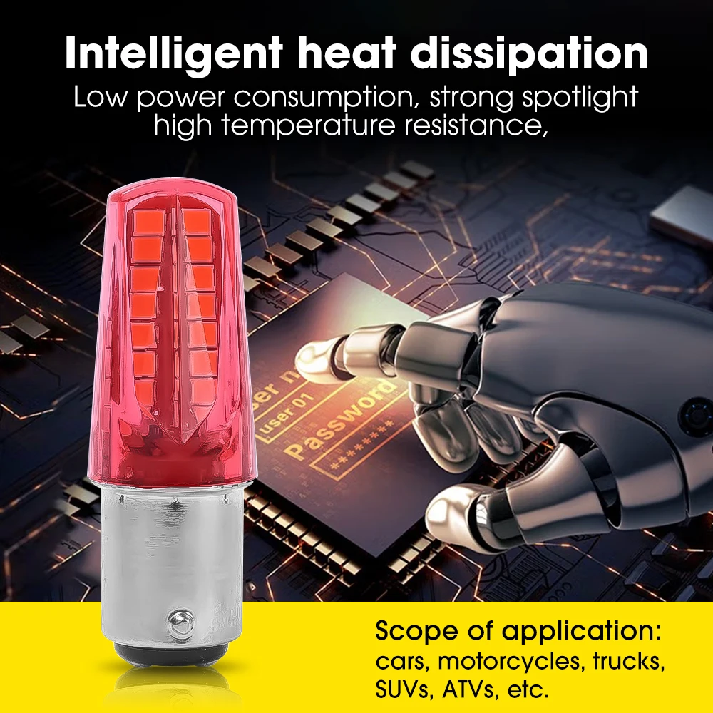 1157 Socket 2835 LED Brake Light Motorcycle Strobe LED Parking Tail Light Flashing Warning Reversing Stop Lamp Turn Signal Ligh