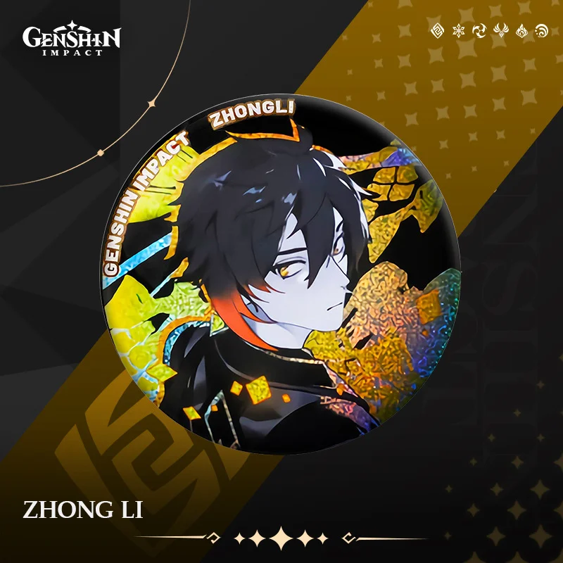 1PC Anime Game Genshin Impact Xiao Beelzebul Venti Frosted Fine Flash Badges Brooches Knapsack Clothes Scarves Pins Decorations