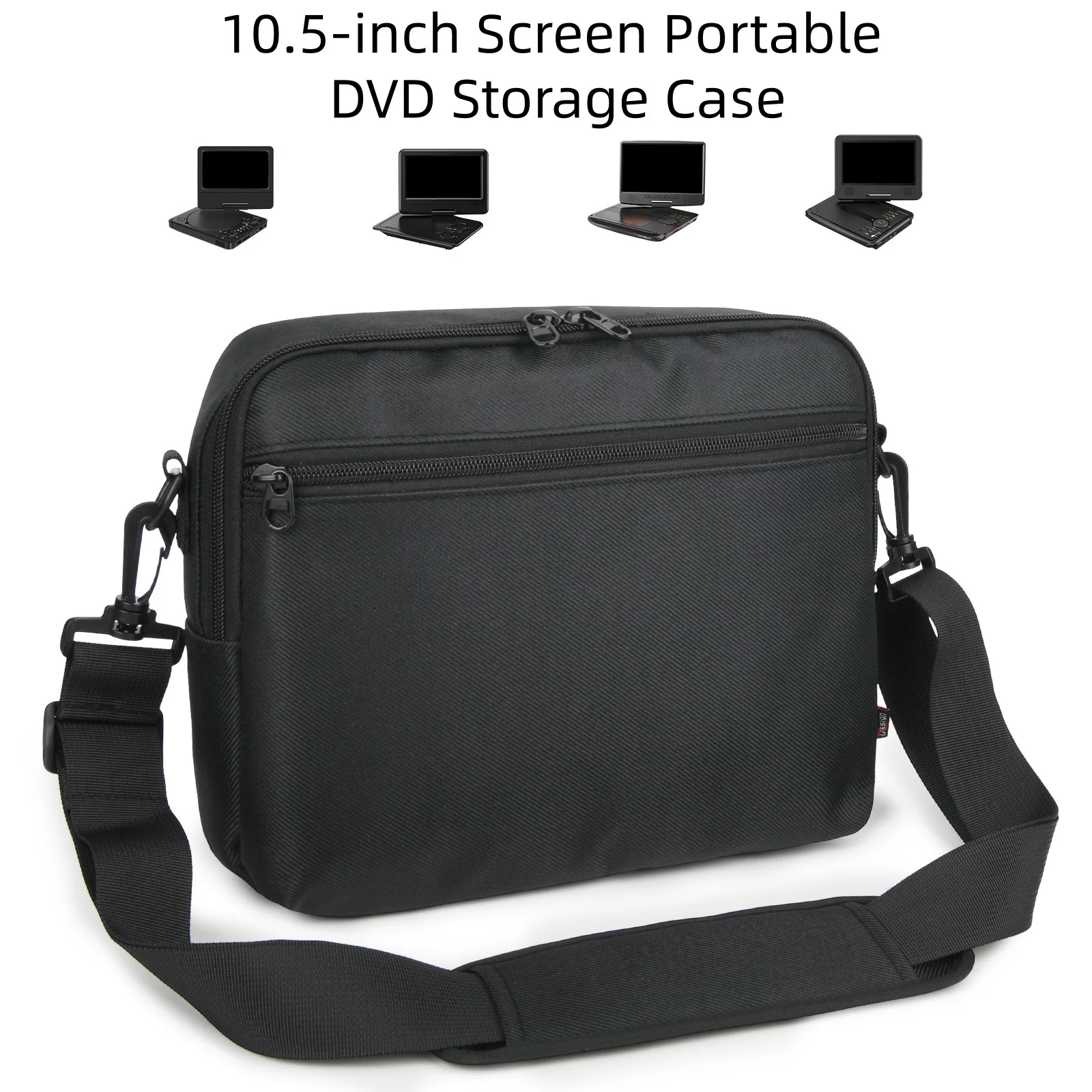 

This storage case is designed for all-in-one DVD players with 9.5- to 10.5-inch screens