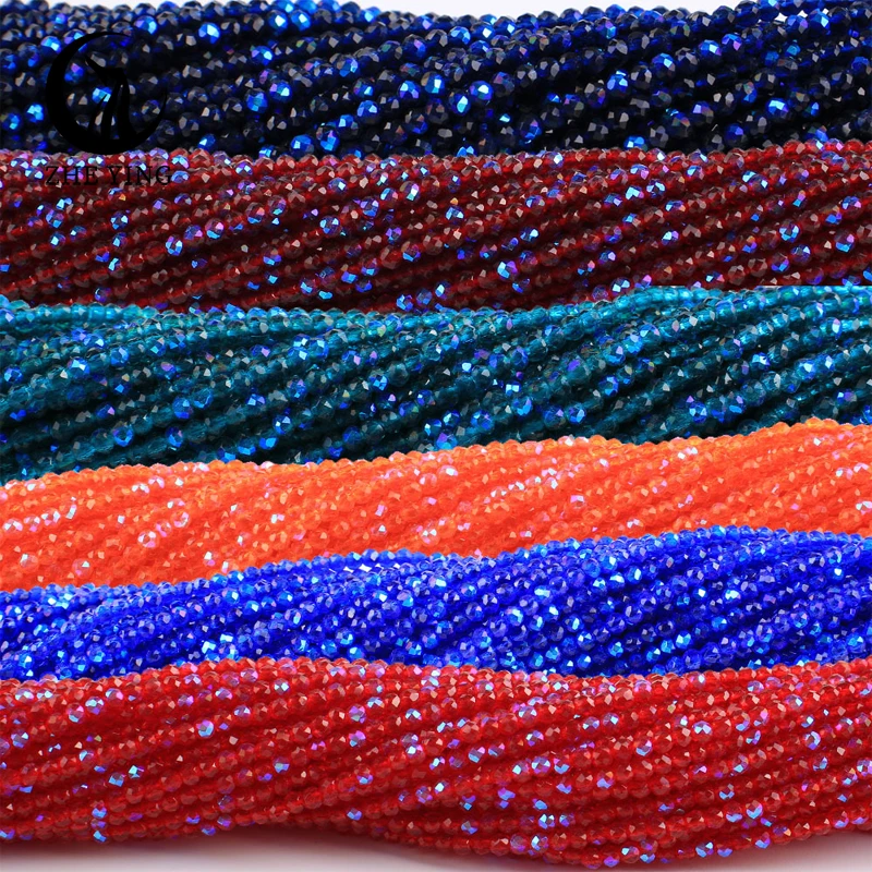 900pcs/600pcs 2/3mm Mixed AB Faceted Crystal Beads Loose Rondelle Glass Spacer Beads Bracelet Necklace Jewelry Making 5 Strands