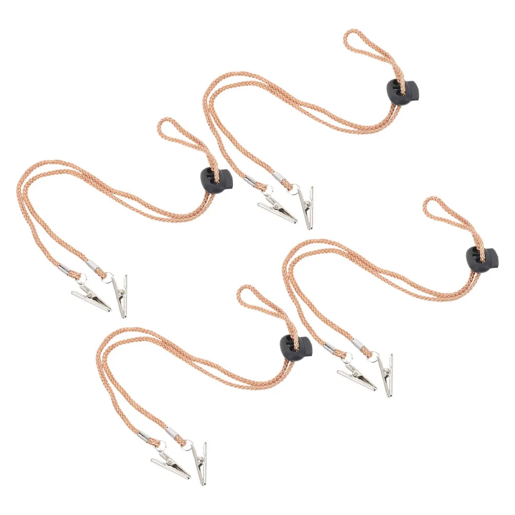 

4Pcs Adjustable Napkin Clips Multifunctional Hat Chin Strap Holder Anti-Lost Portable Mask Lanyard Travel Bib Clip