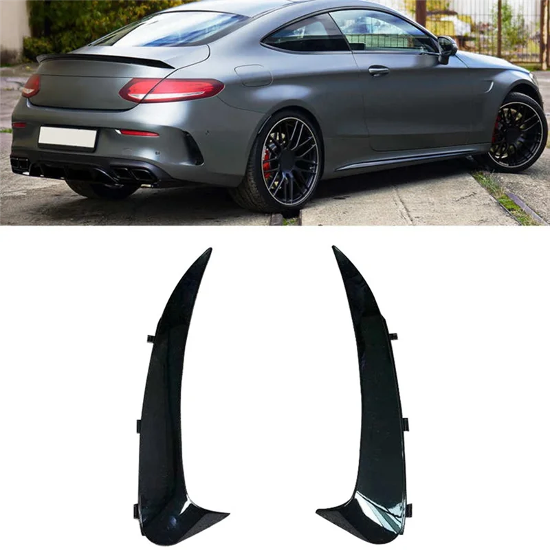 Rear Bumper Canard Flaps Spoiler Cover Trim Accessories for Mercedes Benz C Class W205 2015-2021 Coupe