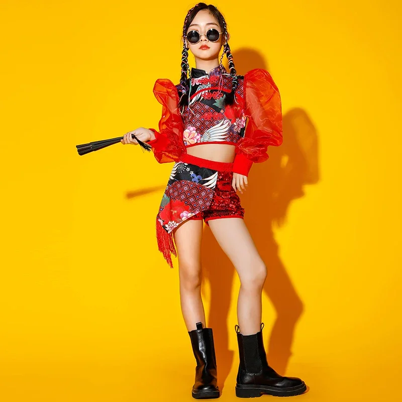 زي رقص الشارع للأطفال ، ملابس المد والجزر ، نموذج ، المدرج ، المشي ، الجاز ، أداء الفتيات ، الصينية ، الجديدة