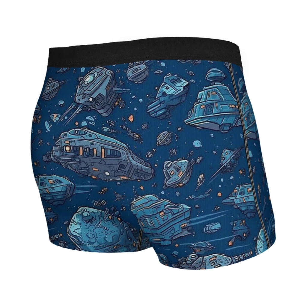 Silly Space Battle of Slippery Moon Man's Boxer Briefs Underpants Wonderful Universe Highly Breathable High Quality Sexy Shorts