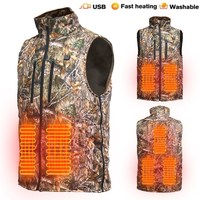 Camouflage Heated Vest Hunting Fishing Charge Heating Vest Jacket USB Electric Warm Winter Outdoor Hiking Sports Vest