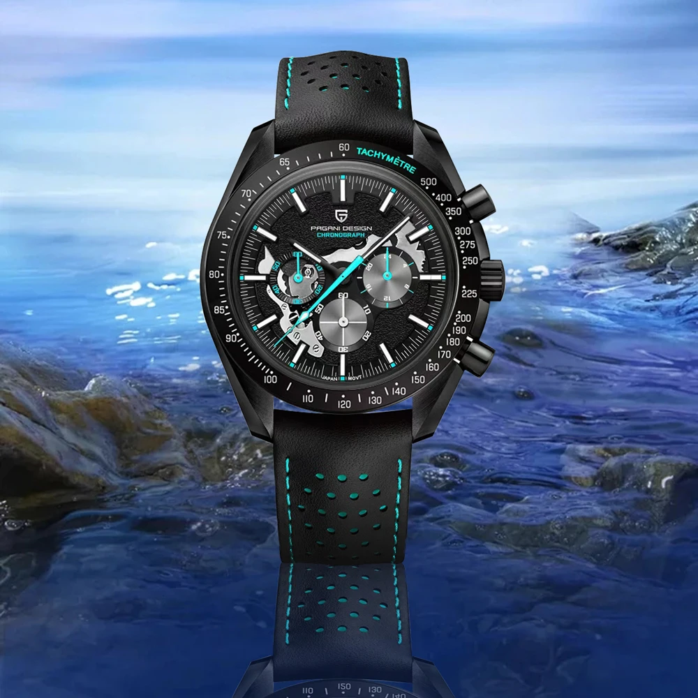 

PAGANI DESIGN кожаные часы мужские ретро роскошные кварцевые мужские часы спортивный хронограф с сапфировым стеклом vk63 водонепроницаемые мужские часы