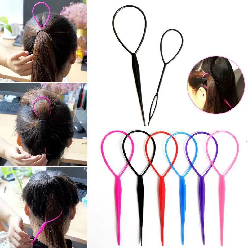 

1Set Small Hair Tail Creator Plastic Loop Ponytail Clip Hair Braid Maker DIY Hair Styling Tools for Women
