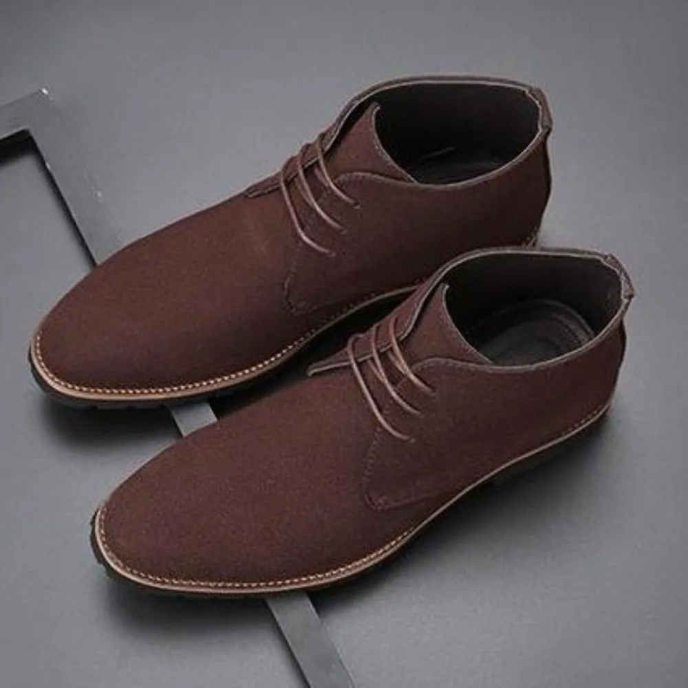 Ankle Boots Women's Autumn and Winter Pointed Casual Leather Boots New Front Lace-up Low Heel Large Size Matte Men's Shoes