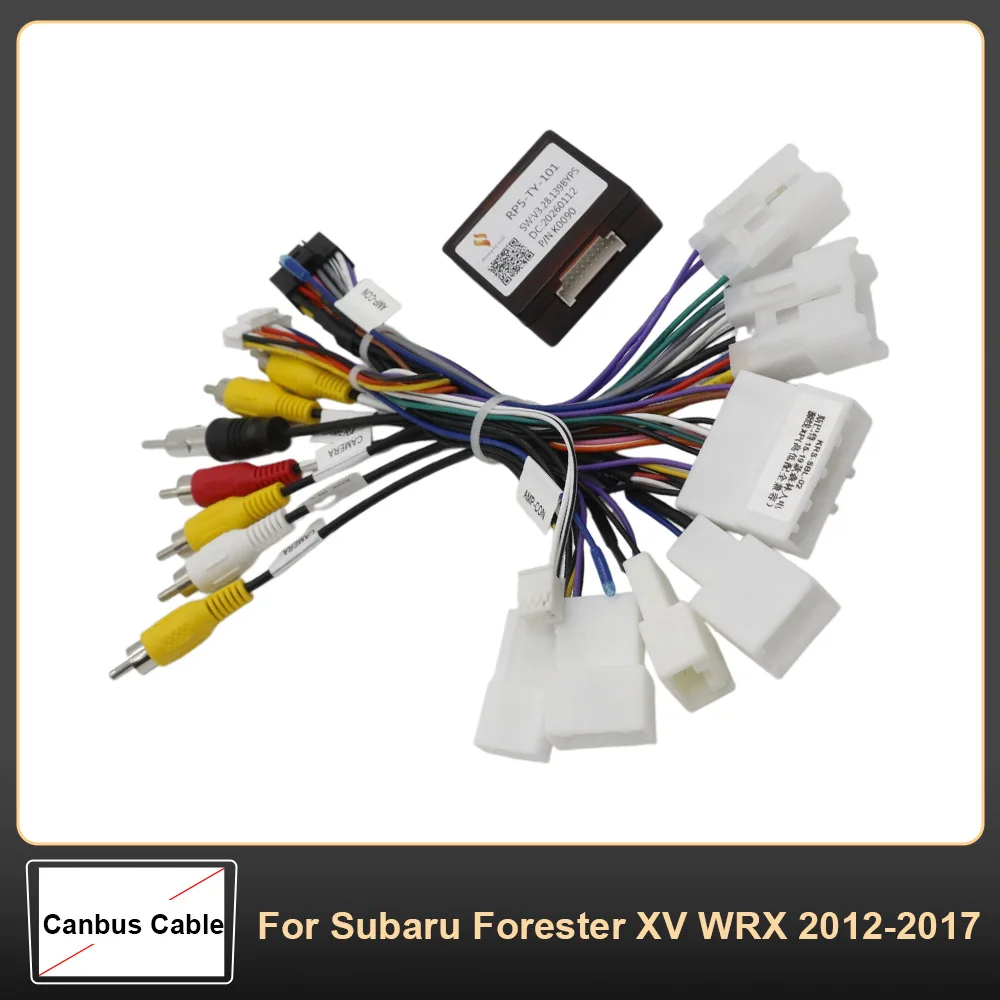 Canbus Box Decoder 16 Pin Car Wiring Harness Power Cable Adapter For Subaru Forester XV WRX 2012-2017 Android Stereo