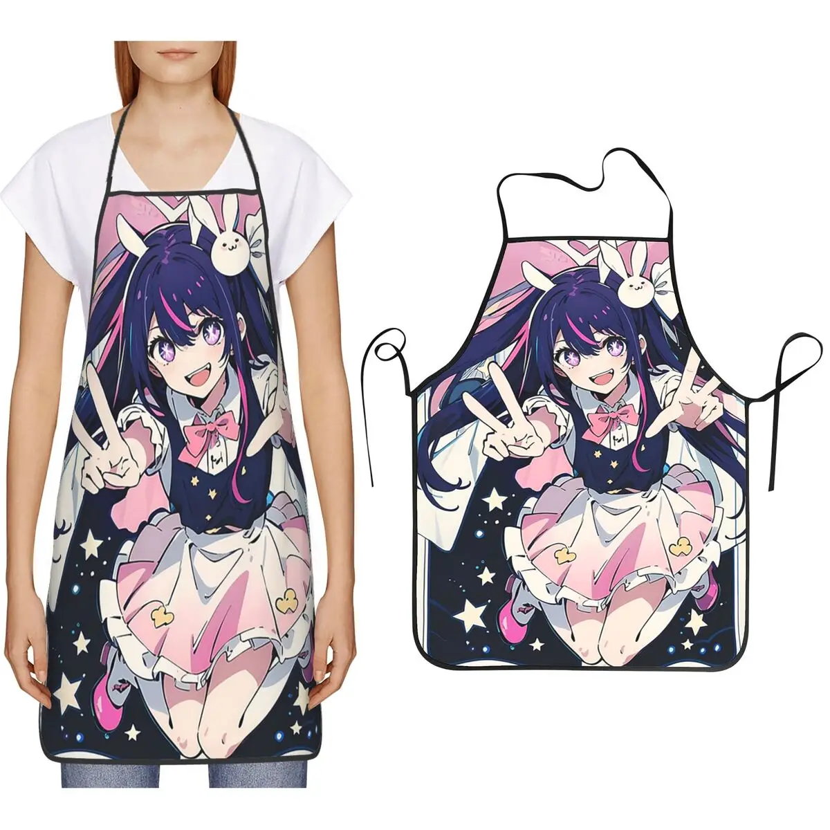 

OSHI NO KO Anime Aprons Chef Cooking Cuisine Tablier Bib Kitchen Cleaning Pinafore for Women Men Painting