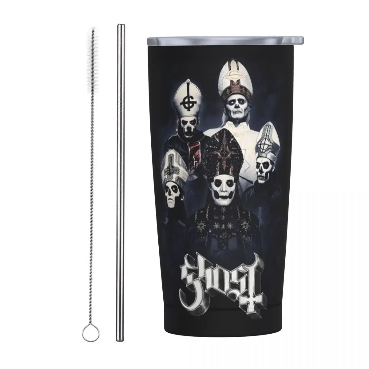 G-Ghost Music Stainless Steel Tumbler Swedish Rock Band Beach Car Mugs 20oz Thermal Cups Hot Drinks Milk Tea Water Bottle