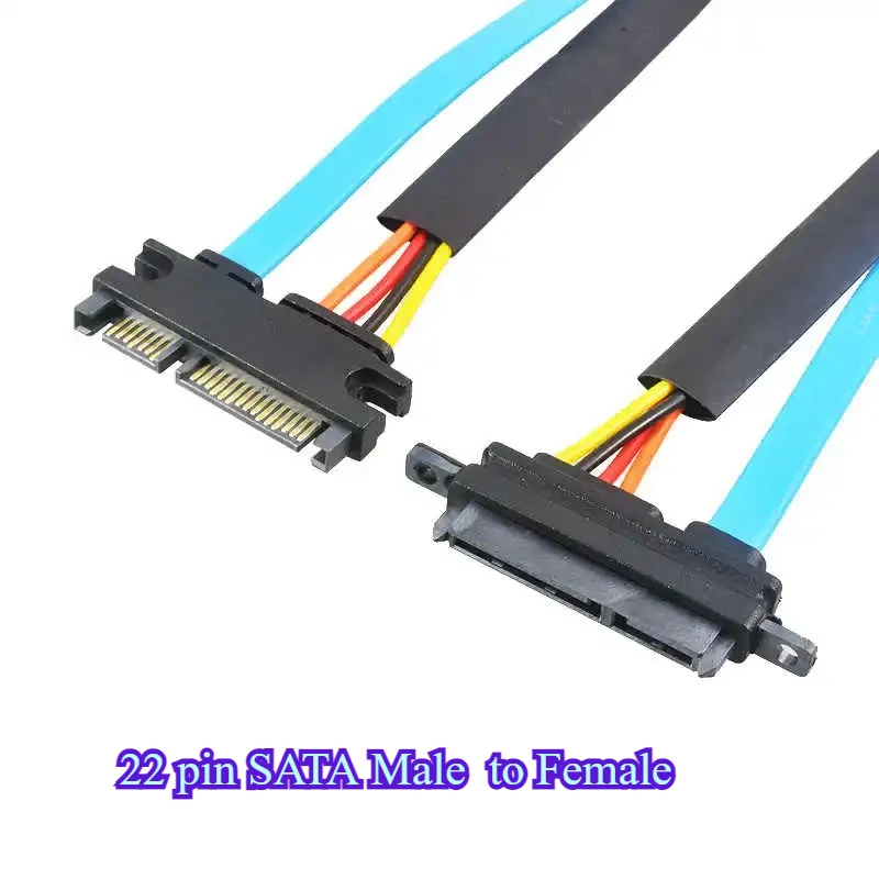 22Pin SATA Female to 7+15 Pin Female Serial SATA Extender Cable Data Power Combo Extension Cable 50cm