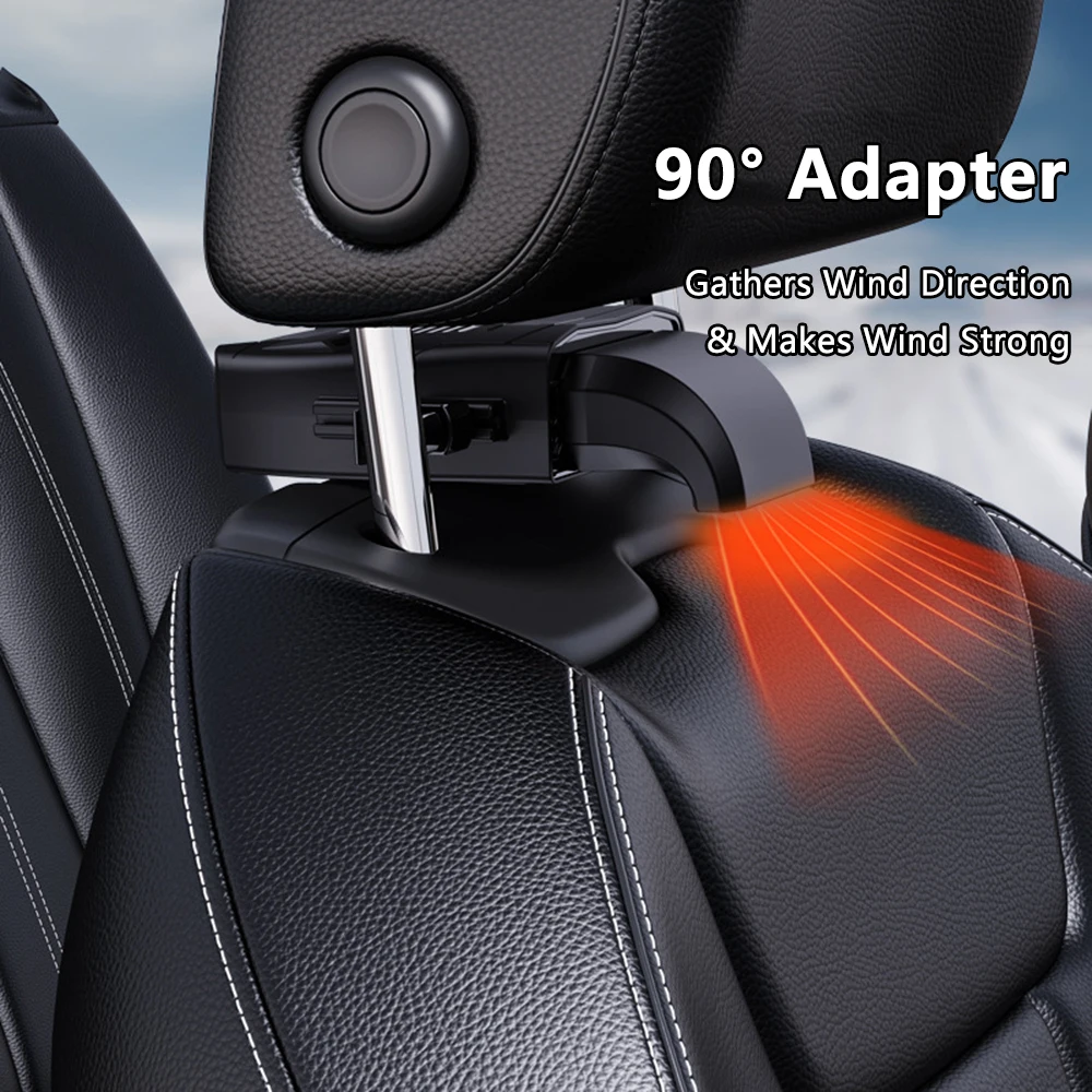 Portable car fan with wide angle 70°heating Car Heater 12v ABS Black  Yellow Car Heater 150W