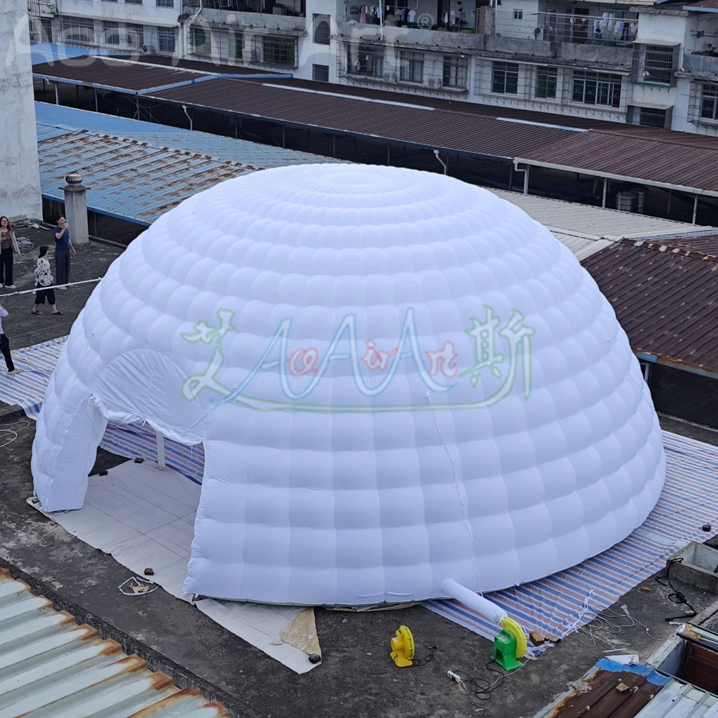 Inflatable Dome Camping Tent with Cover Giant Inflatable White Wedding Igloo Tent for Outdoor Events Decoration Advertising