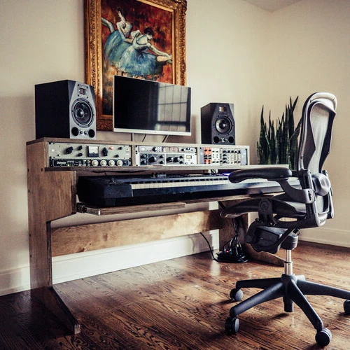 

Customized Ergonomic Gaming Computer Table OEM Wooden Furniture for Music Recording Studio PC Gamer Desk by Manufacturer