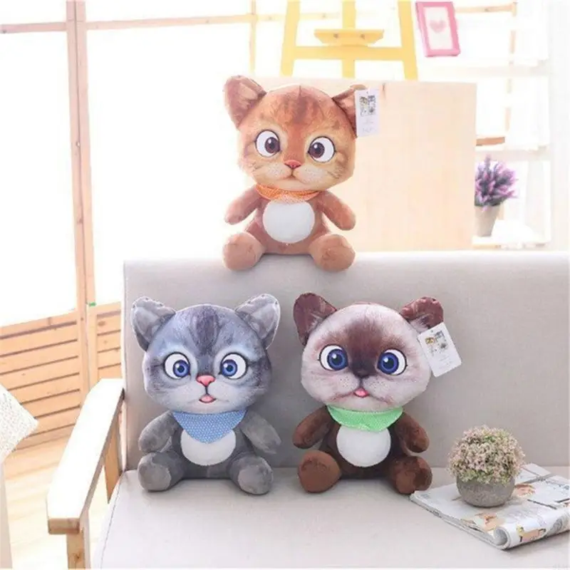 95AE 20cm Plush Stuffed Toy with Sitting Posture Face Nursery Room Supply
