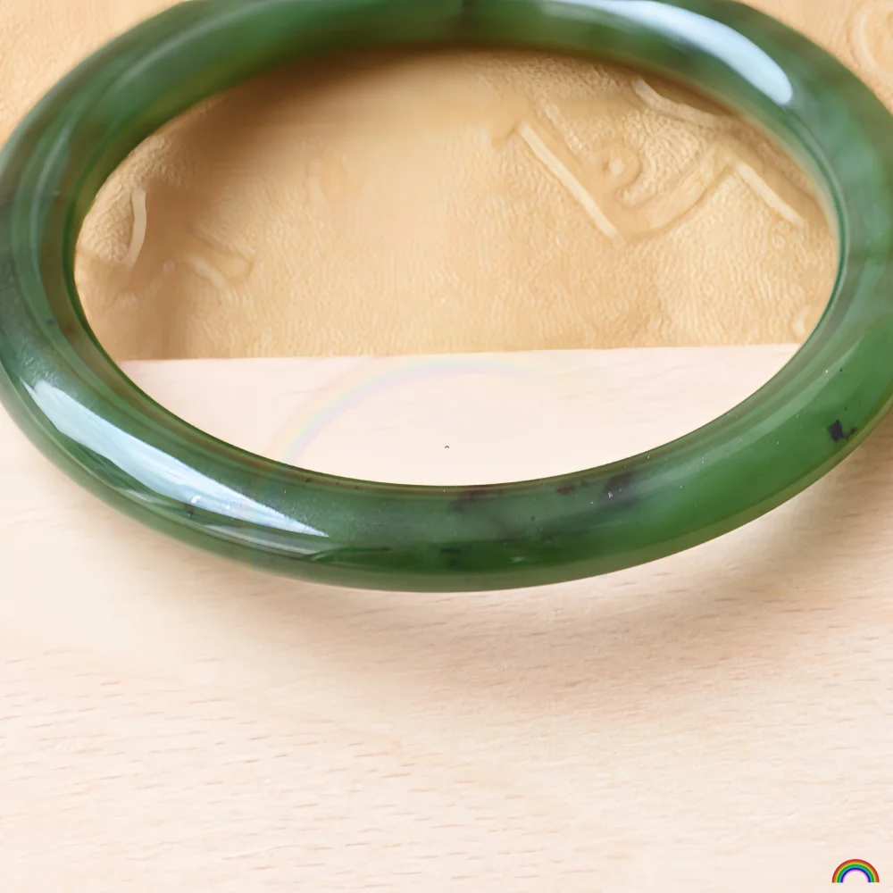 Rwbuy Brand Design Natural Hotan Jade Jasper Bracelet Spinach Green Sliver Tinker Belle