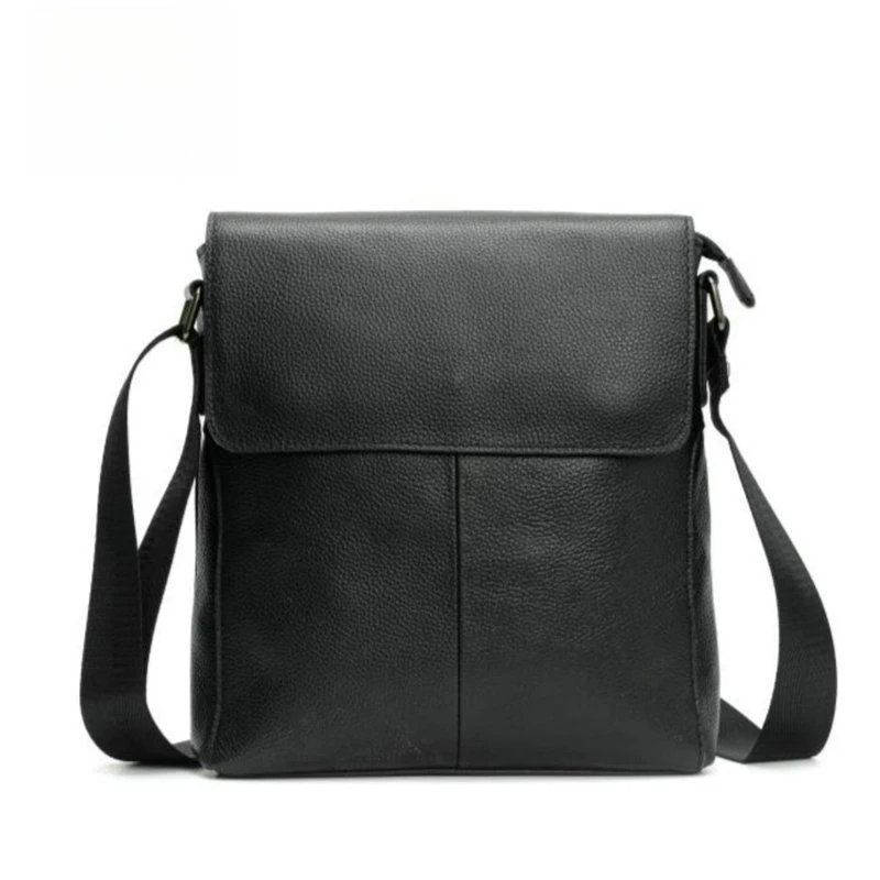 Layered cowhide men's single-shoulder crossbody casual cowhide sport business small bag for travel