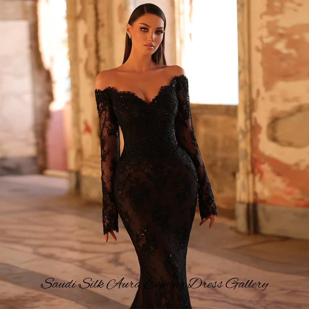 Sexy Sweetheart Long Sleeves Customized Evening Dress Appliques Lace Vestido De Noche Delicate Mermaid Bespoke Occasion Gowns image 4
