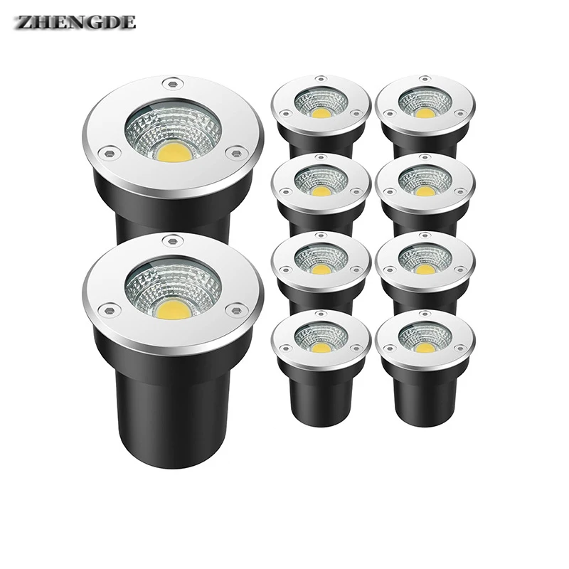 4-10PCS IP67 Waterproof LED Underground Light 5W10W15W Outdoor Garden Lighting Path Courtyard Site Landscape 110V220V 12V