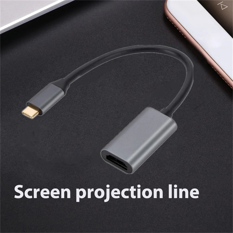 Usb c para hdmi-cabo compatível tipo-c para hdmi hd tv adaptador usb 3.1 conversor para computador portátil macbook huawei mate 30 samsung s8 s9
