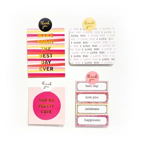 Vielen Dank an Kraftpapieraufkleber für das Kochen, Hochzeitsdekoration, Geschenk für Geburtstagsfeier, Versiegelungsaufkleber, Gold, Pink, Schwarz, 25 mm, 500pcs 12 Hauptverkäufe für sich selbst treibende Danke - №12