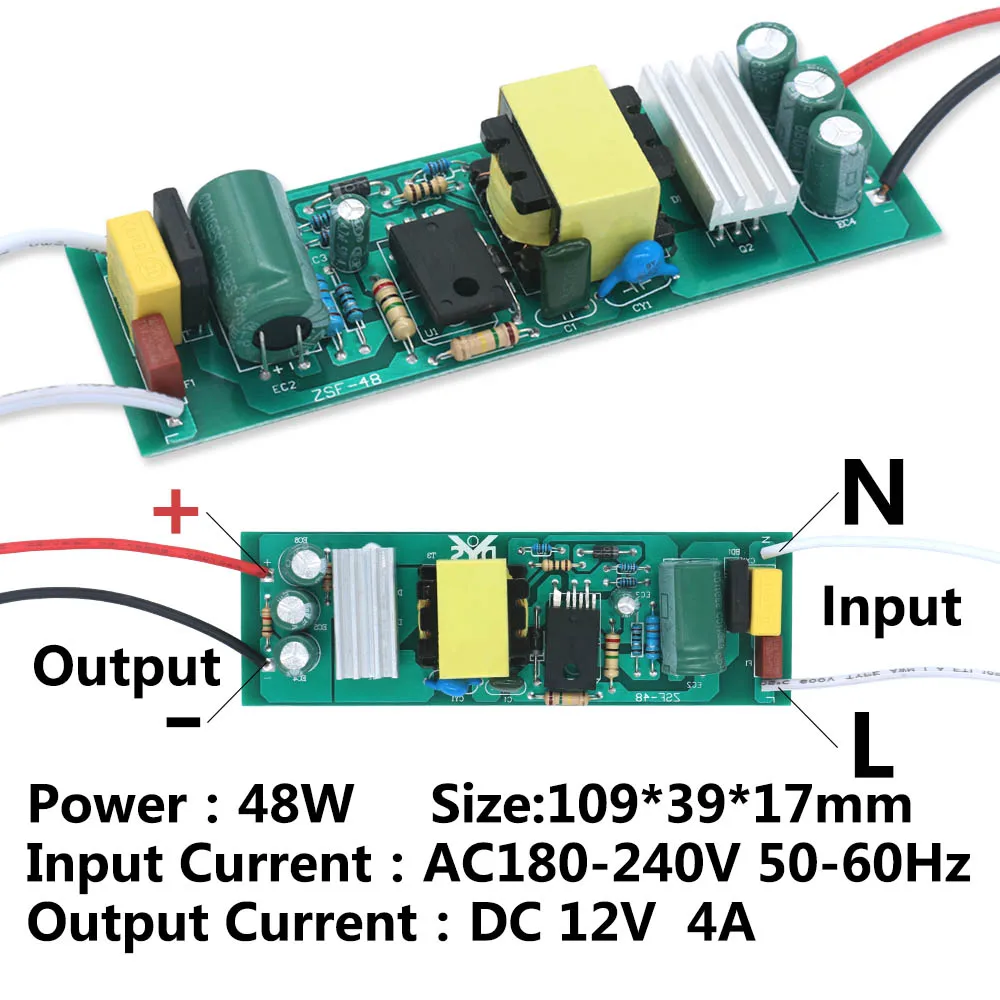 AC220V 6w 15w 36w 48w DC12V LED driver on PCB for LED power supply constant current voltage 12V control lighting transformer