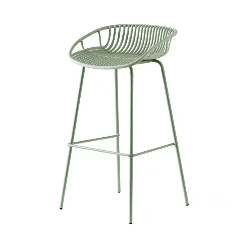 sedia nordica impermeabile da bar in plastica metallo moderno rattan giardino cucina sedia da bar di design bar industriale tabureleri sgabello alto