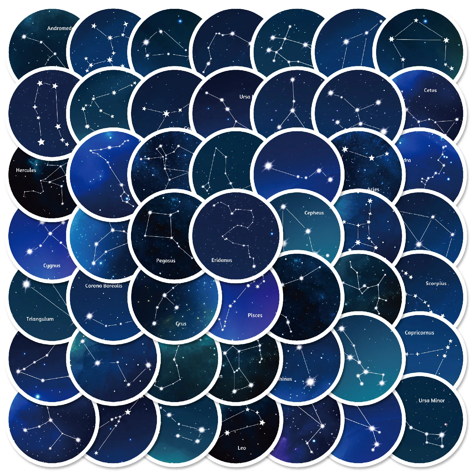 10/30/50 قطعة كوكبة السماء الليلية الكتابة على الجدران ملصق ضوء النجوم الفن الحد الأدنى نمط الكرتون ملصق مائي دفتر الهاتف الغيتار لعبة طفل #2