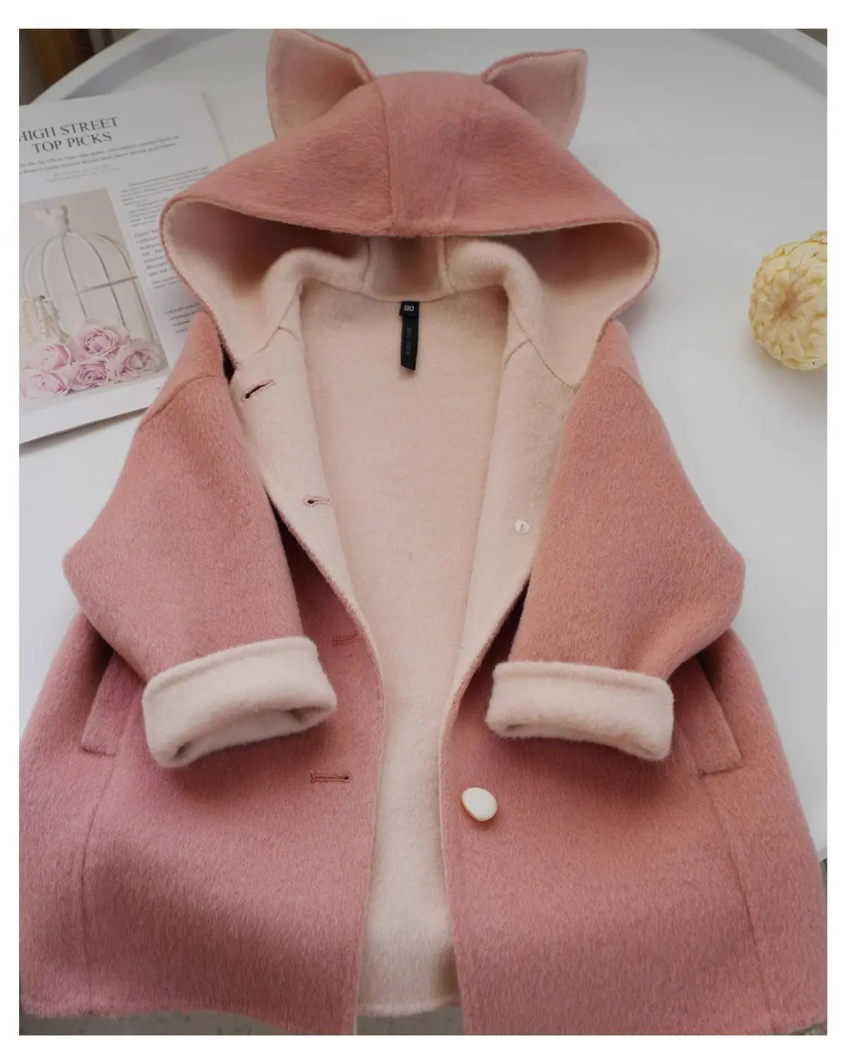 2025 Autumn/Winter New Thickened Children's Medium to Long Cartoon Cute Fox Fur Coat