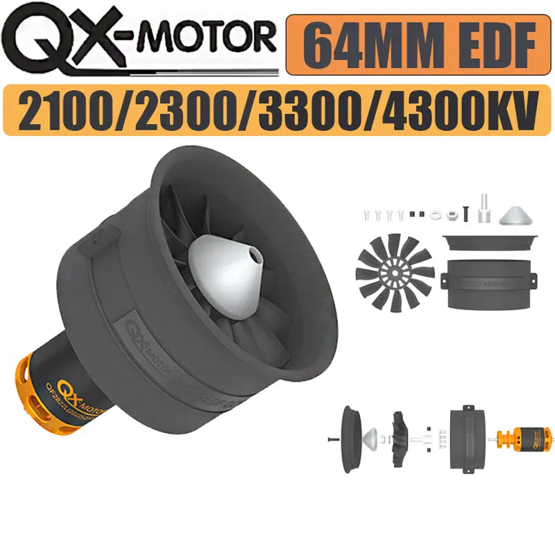 

QX-Motor 2100KV 2300KV CW CCW 3300KV 4300KV 64 мм EDF 12 лопастей канальный вентилятор с бесщеточным двигателем QF2822 для деталей игрушек RC Jet Plane