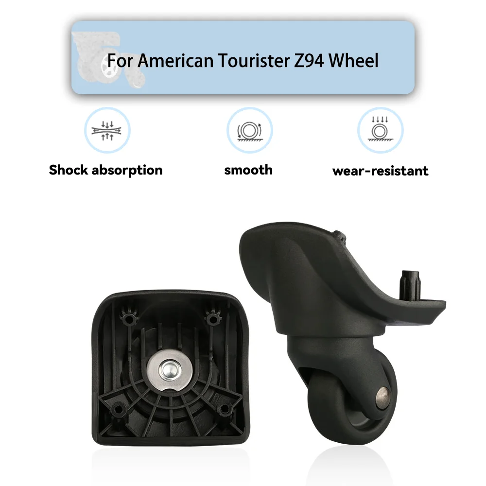 For American Tourister Z94 Universal Wheel Black Replacement Suitcase Silent Smooth Shock Absorbing Rotating Accessories Wheels