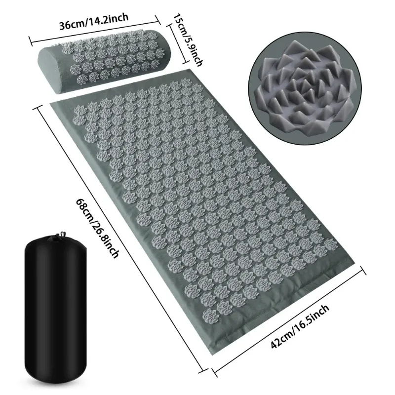 Lotus Spike Mat Acupuncture Massage Cushion Applicator for Neck Foot Back Yoga Acupressure Massage Mat