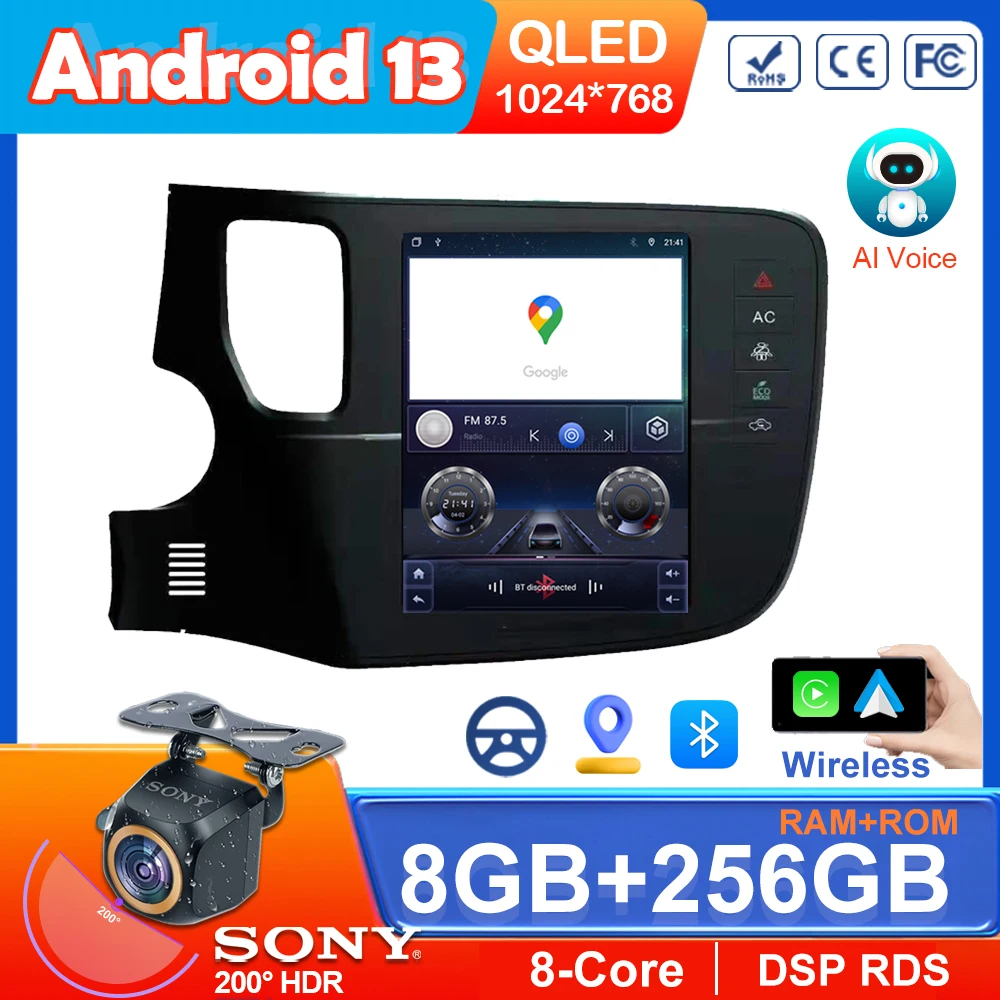 

2 Din Android Car Radio For Mitsubishi Outlander 2012-2019 Multimedia Player GPS Navigation 5G wifi BT No 2din DVD