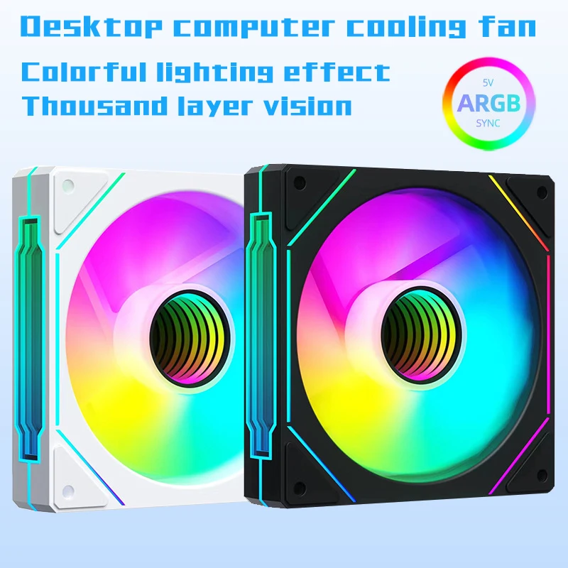 Prism4 Pro ARGB Fan 120mm PC Case Fan Kit 4pin PWM CPU مراوح التبريد 3pin 5v RGB 12cm مروحة كمبيوتر الألعاب