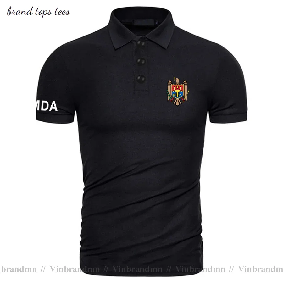 Moldova Moldovan MDA MD polo shirts men short sleeve white brands printed for country 2021 cotton nation team flag new polos 20