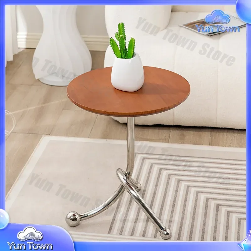 for Medieval Small Round Table for Nordic Style Living Room Minimalist Mini Corner Coffee Table for Small Apartment Sofa Side