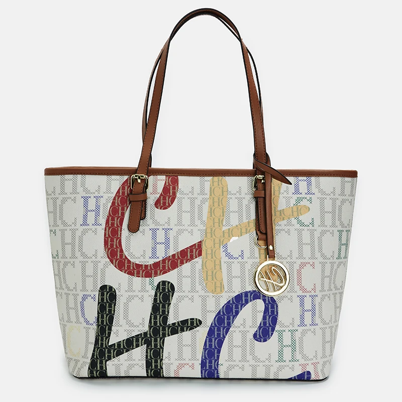 

CH Shoulder Bag Temperament Tote Bag High Quality Pure Colour Ladies Senior Sense Large Capacity Fashion Letter Print Design