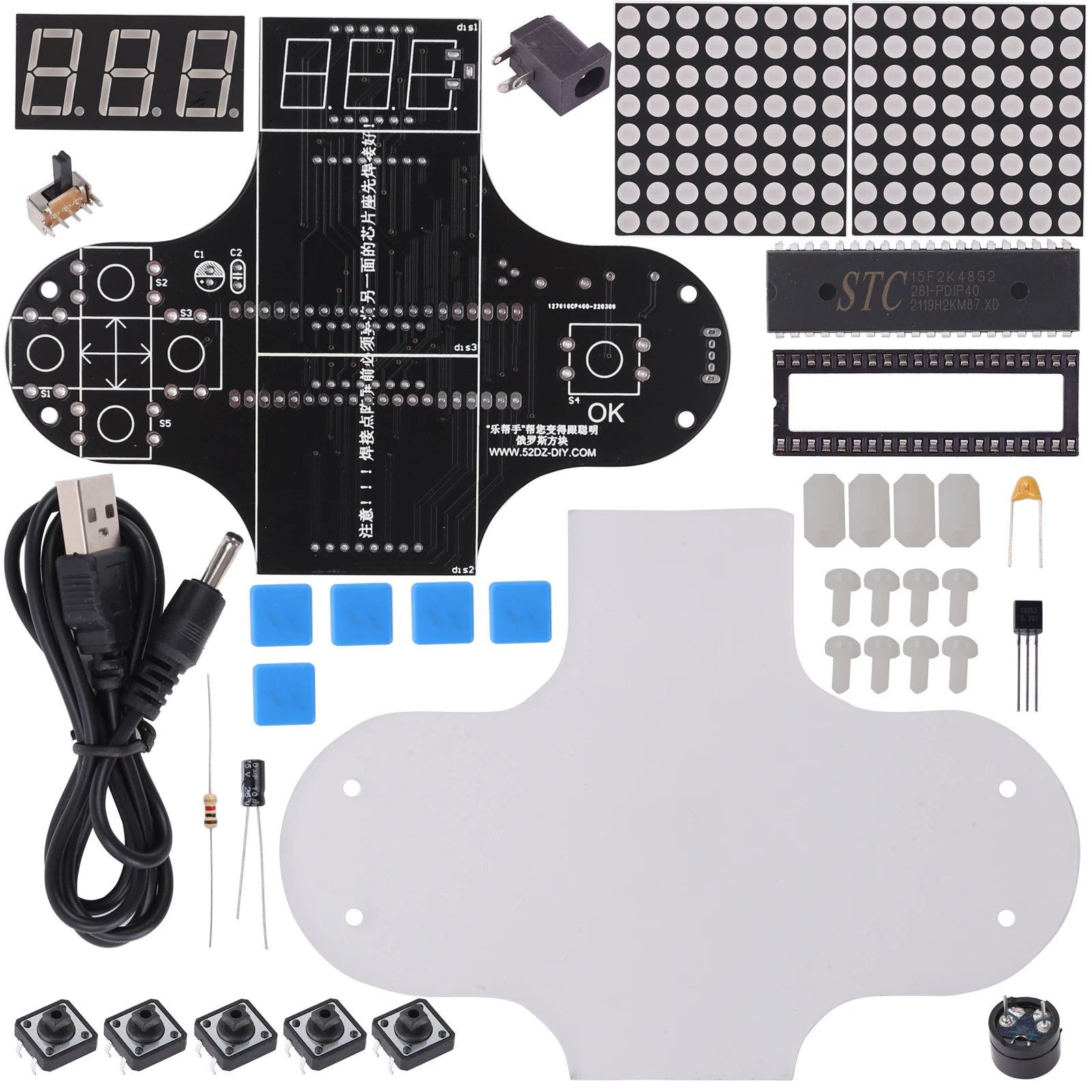 4 Spiele 51 mcu elektronisches Kit ts Schlangen flugzeug Rennen klassische Spiels uite DIY Kit Löten E-Learning Projekt Griff Spiele konsole