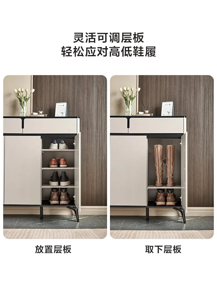 Italian-Style Light Luxury Home Corridors Hallway Home Wall Small Apartment Storage Door Shoe Cabinet