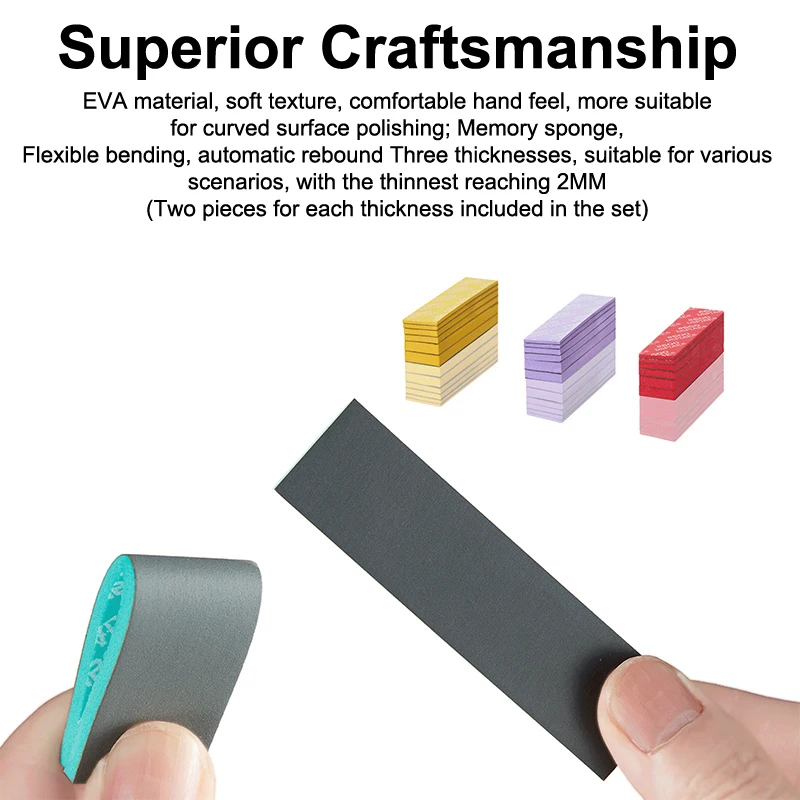 SS-S01 Or SS-S02 Sanding Sponge Set For Model Combo Arc Grinding Polishing Sandpaper Making Tool Sanding Paper