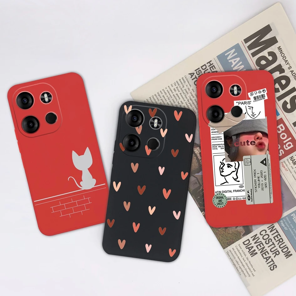 Phone Case For Tecno Spark Go 2020 2021 2022 2023 Shockproof Black Red Soft Silicone Love Heart Avocado For Tecno SparkGo Fundas