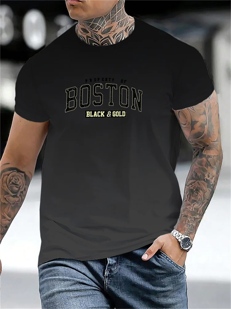 2024 new pattern T-shirt men's short sleeved loose round neck T-shirt personalized street Harajuku T-shirt