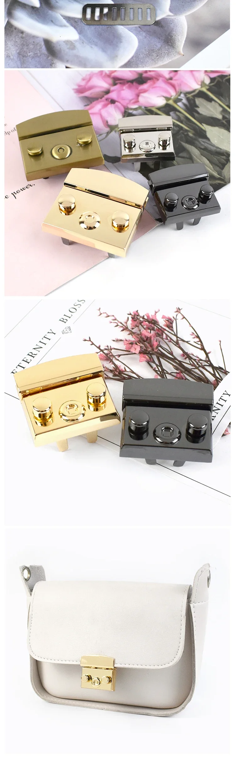 2/3/4/5Pcs Deepeel 50mm/35mm Handbag Lock Replaceable Snaps Clasp Locks Bag Purse Closure Buckles DIY Leather Crafts Accessories