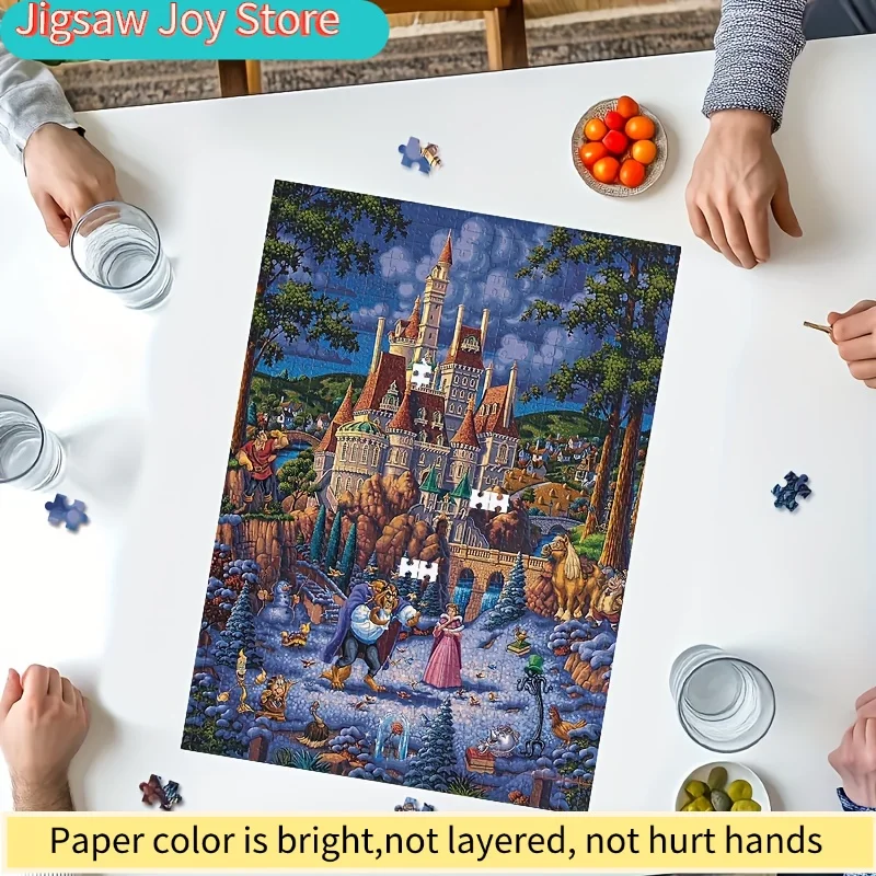จิ๊กซอว์ 1000 ชิ้น ปราสาทเบลล์จากเรื่องโฉมงามกับเจ้าชายอสูร ตัวการ์ตูนแขวนผนัง สำหรับผู้ใหญ่ เกมเสริมสร้างความสัมพันธ์ในครอบครัว