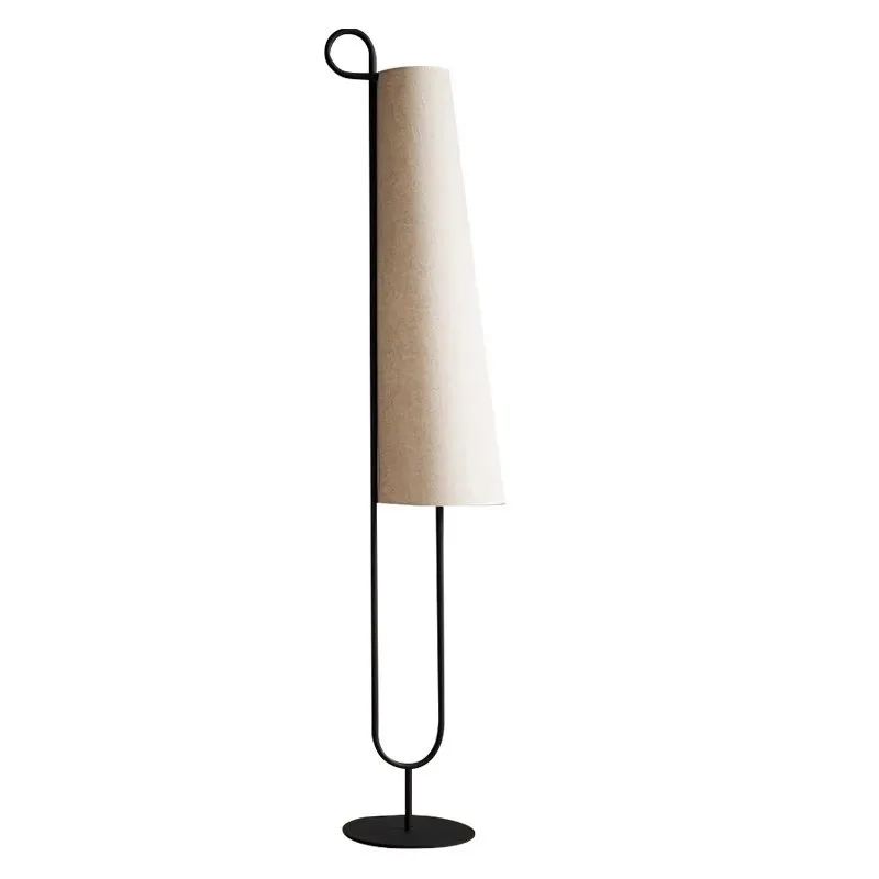 

New Chinese fabric floor lamp living room study retro sofa side bedroom vertical ambient lamp