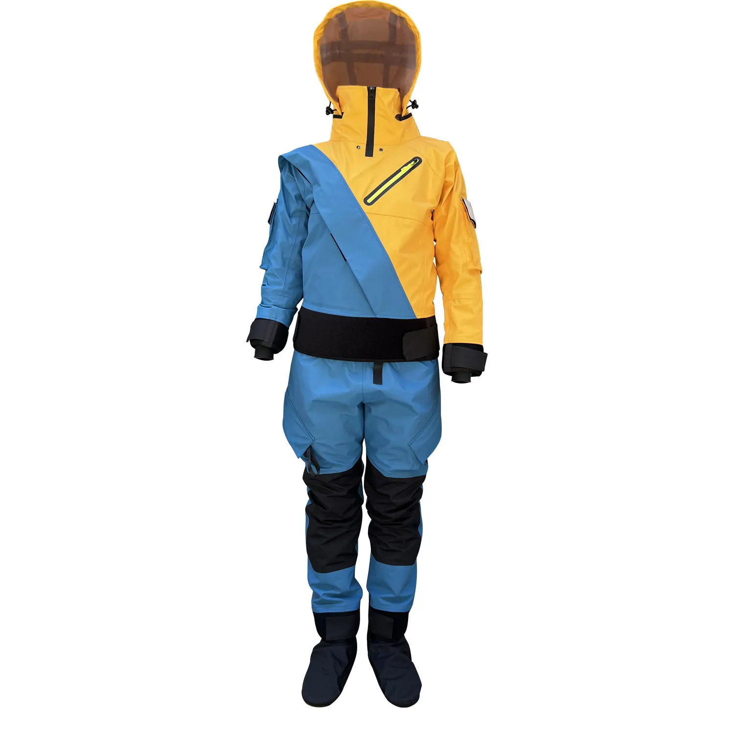 Women's Drysuit for Kayaking Canoeing Paddling Surfing Fishing,Detachable Hood,Latex Seals ,Double Tunnel ,Drop Seat Zipper Dry