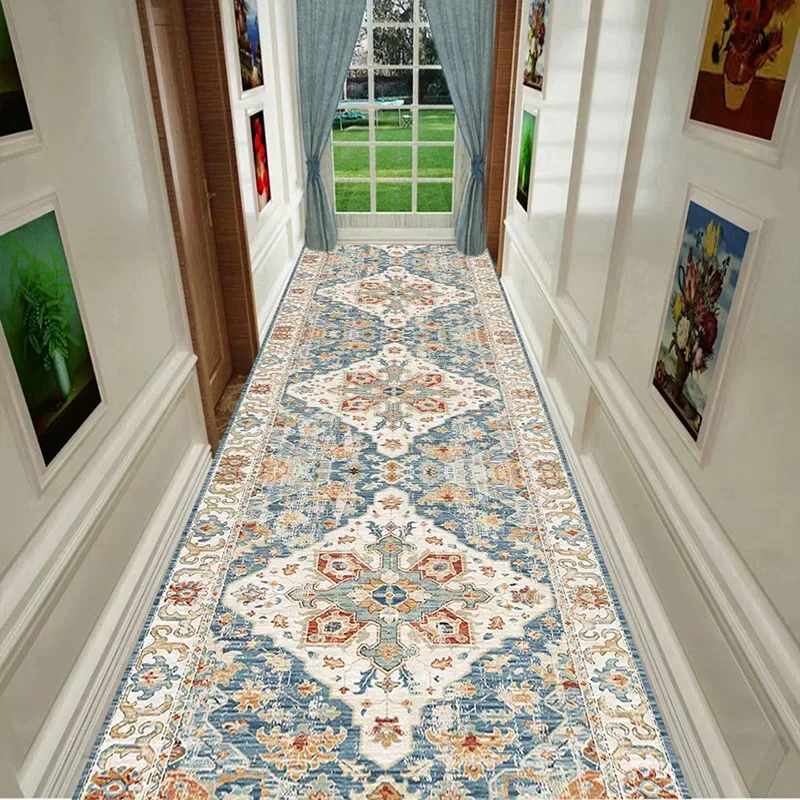Light Luxury Long Corridor Carpet Solid Color Abstract Hall Runner Rugs Modern Hallway Aisle Floor Mat Bedroom Bedside Carpets