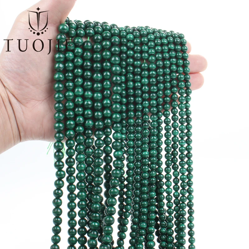 

High Quality Natural Stone Malachite Bead Round Loose Smooth Beads 6 8 10mm For Jewelry Bracelet Necklace Making DIY Accessories