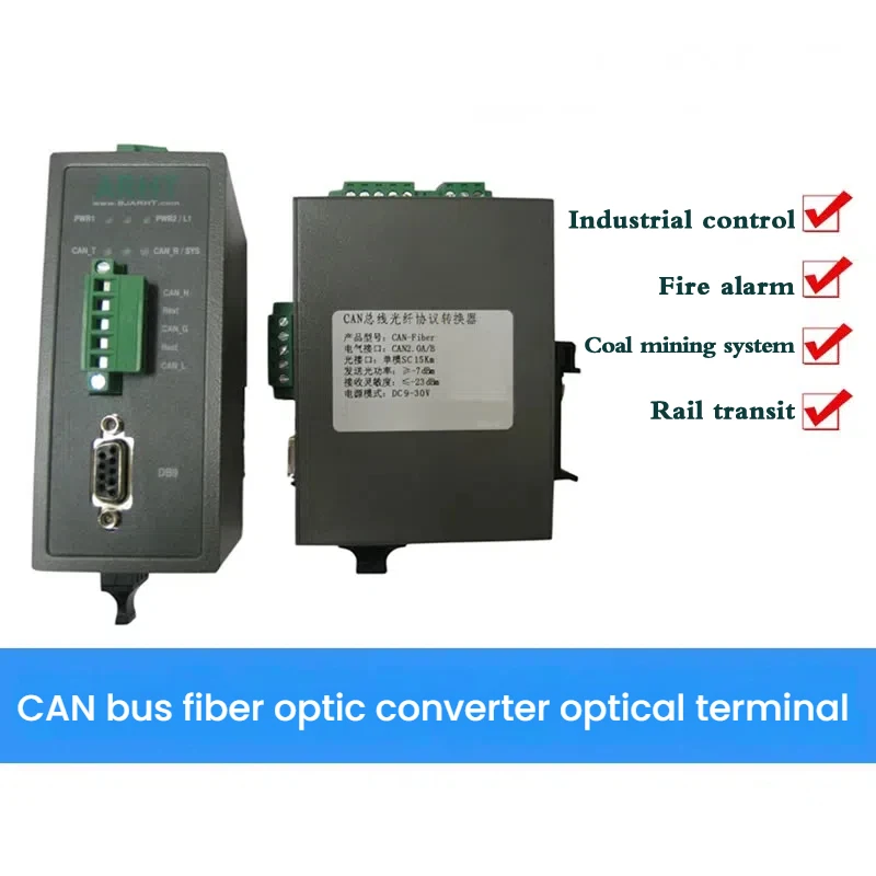 CAN Bus Fiber Optic Converter Optical Transceiver Fire Alarm, Underground Coal Mine, Rail Transit, Host Linkage